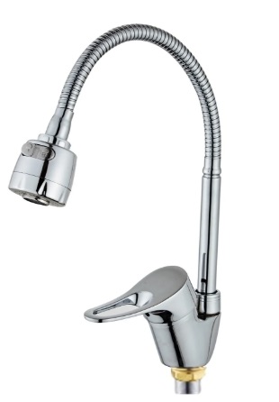 S4743B Смеситель для кухни с гибким изливом (крепление гайка) (40мм)