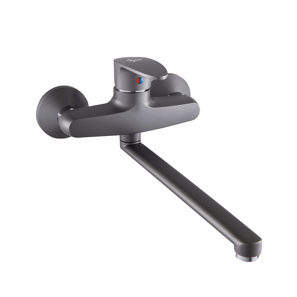 PL4605-17 (смес. настенный для умывальника/мойки графит/хром корпус: ABS пластик)
