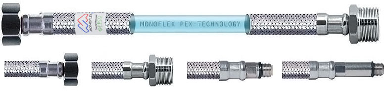 100см Подводка д/смеcителя  Monoflex  PEX-TECHNOLOGY 12мм  М-10 ПАРА (50)