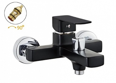 S32118-8 Смеситель для ванны  с коротким изливом (Черный)      (35мм)